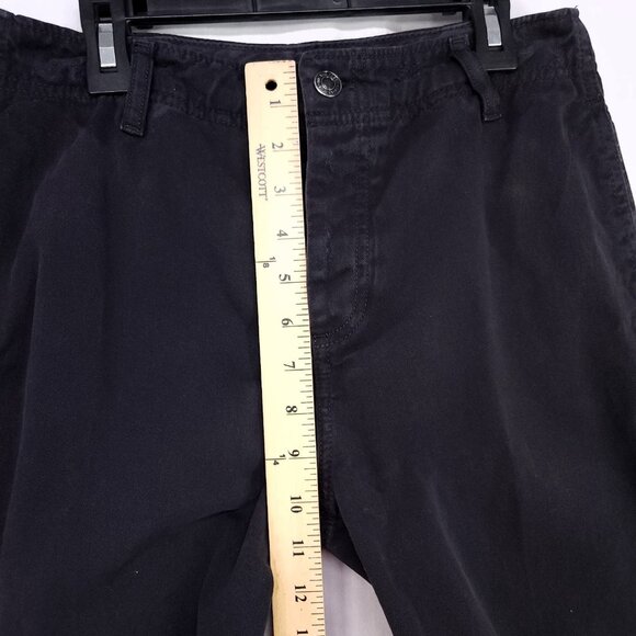 Free People Chino Pants Womens 26 Button Fly Cuff Hem Distress Black Trousers - Picture 10 of 16